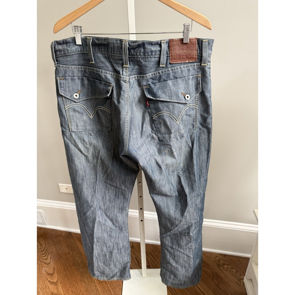 VTG Levis Jeans Mens 38x32 Blue Denim 527 Low Boot Cut Light blue Wash - Picture 3 of 11